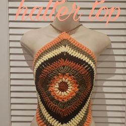 Handmade Crochet Halter Top 