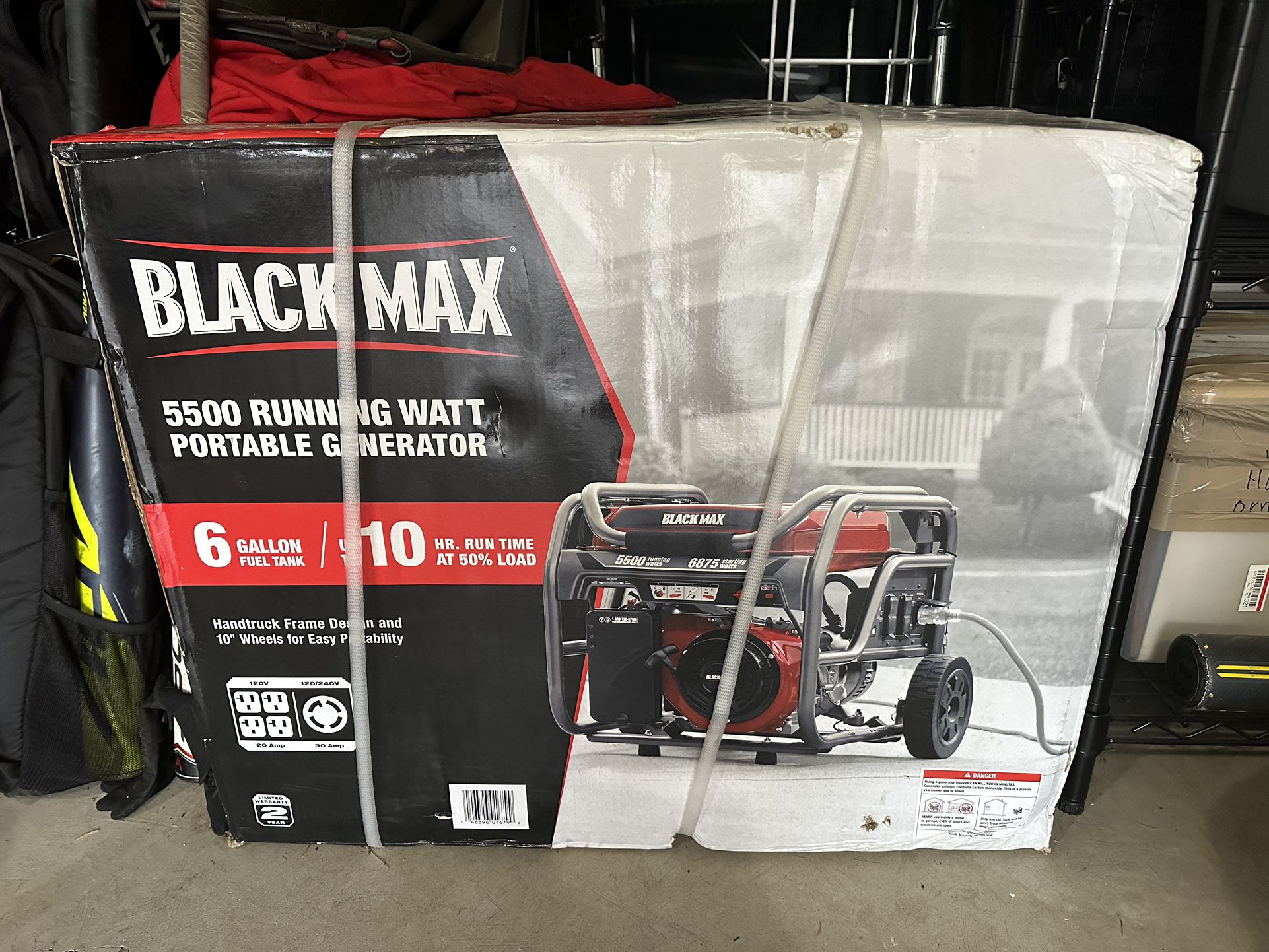 Black Max 5500/6875 Watt Portable Power Generator (New, Never Used)