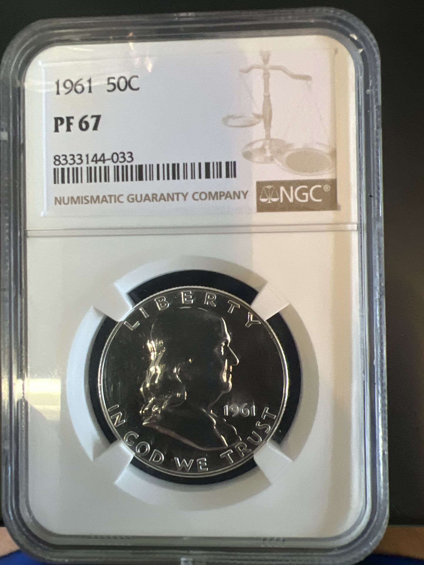 1961 Franklin Half Dollar NGC PR67 “FBL” 