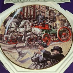 Franklin Mint National Fire Museum Horse-Drawn Sutherland Steam Pumper  J5L027