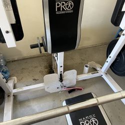 Smith Machine With Weights And Attachments And Bar