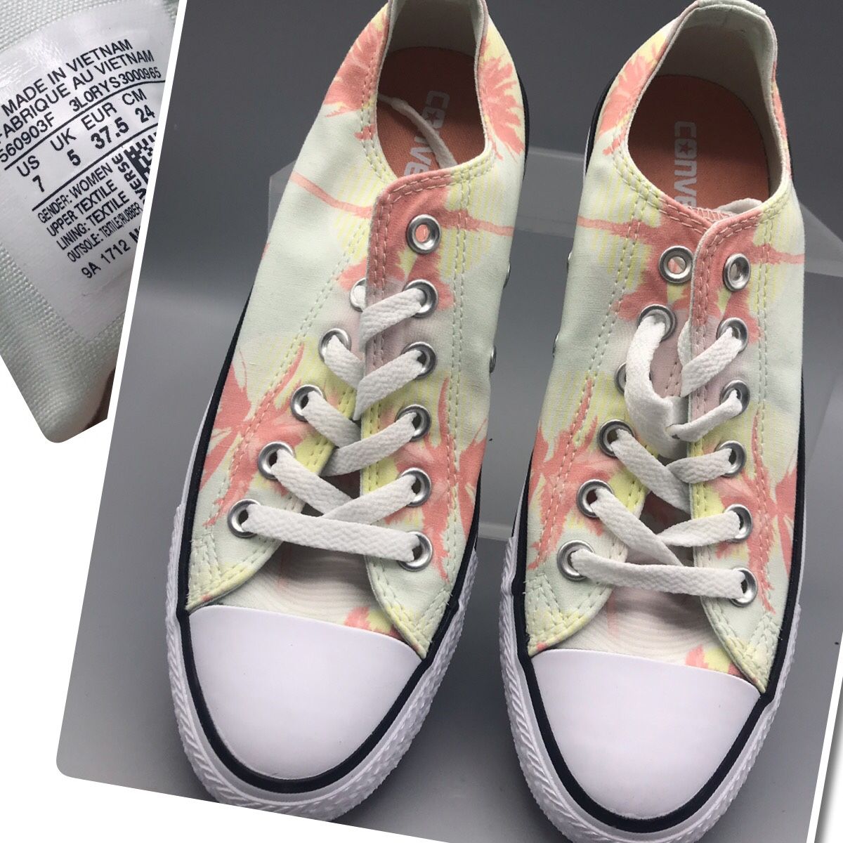 Converse women’s size 7 brand New cute flowers design spring-summer