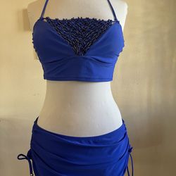 2pc Bright Electric Blue Swimsuit/Bikini/Bathing Suit