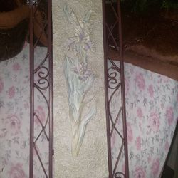 Iris Wall Plaque 3d Floral Mot