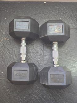 40lb rubber dumbbell pair