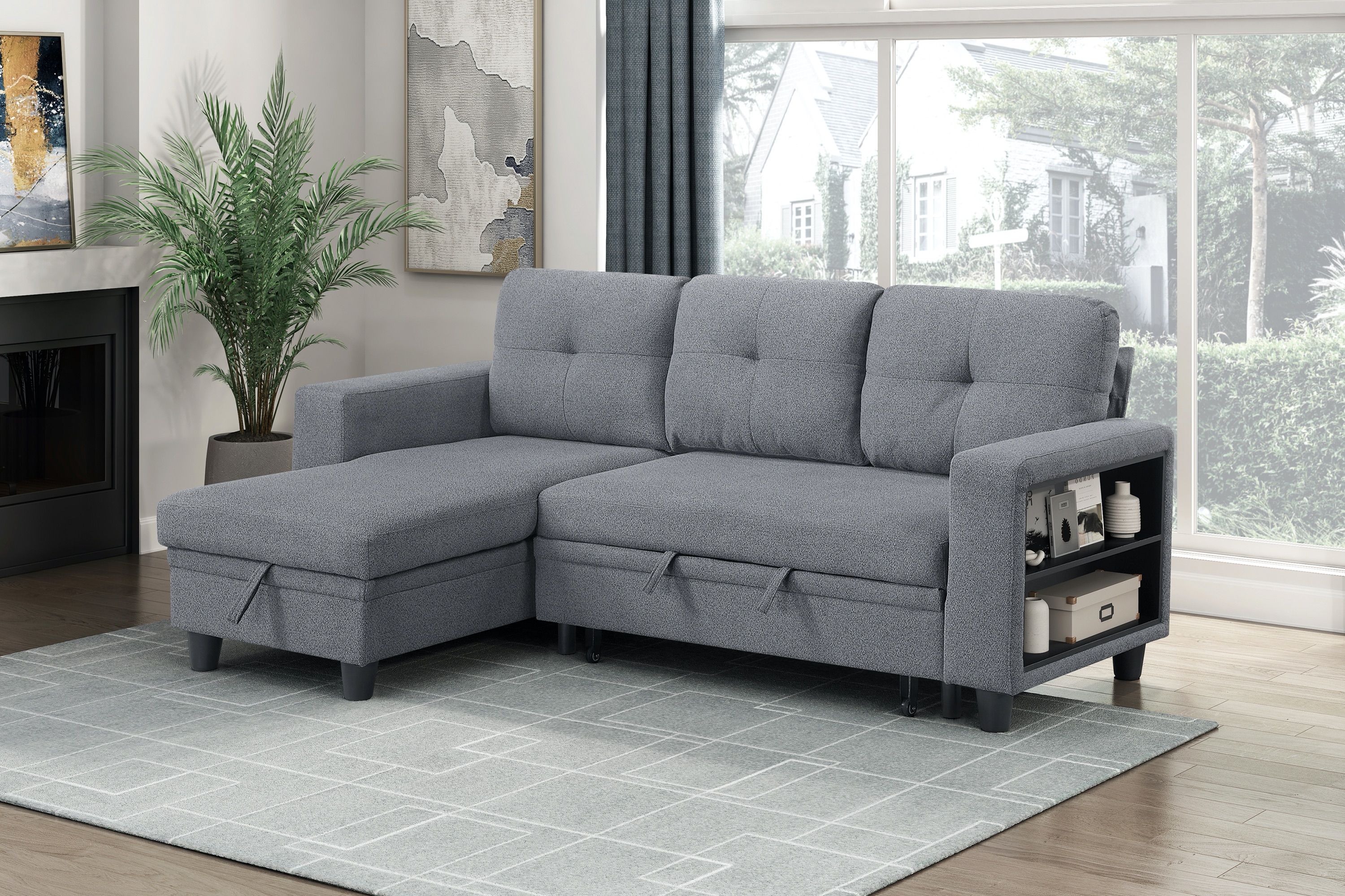 PULL OUT GREY SECTIONAL