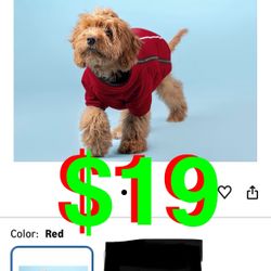 Polar Fleece Warm Dog Jacket I Cold Weather Dog Coat | Dog Jackets Size: (Large, Red)