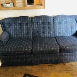 Blue Sofa With Pullout Sleeper
