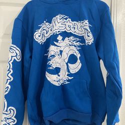 Blue Hellstar Hoodie Size Large