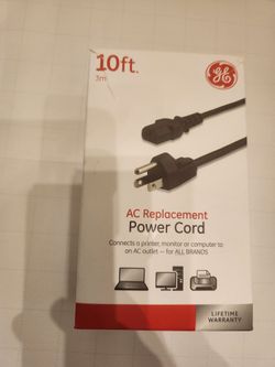 GE AC Replacement Power Cord