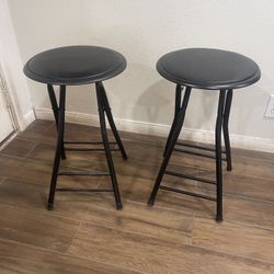 Pair Of Stools Barstools Foldable - Brand New 