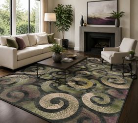 8x10 Area Rugs carpet Rugs modern design colors green beige