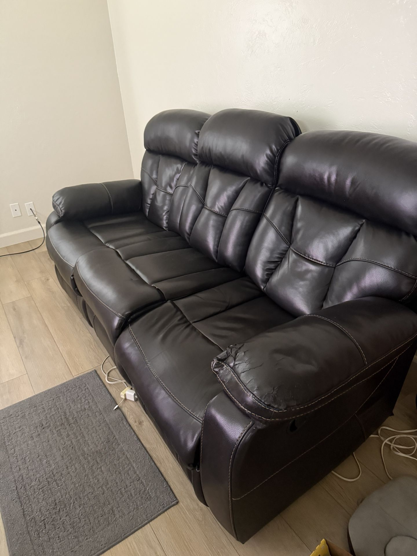Black leather couch