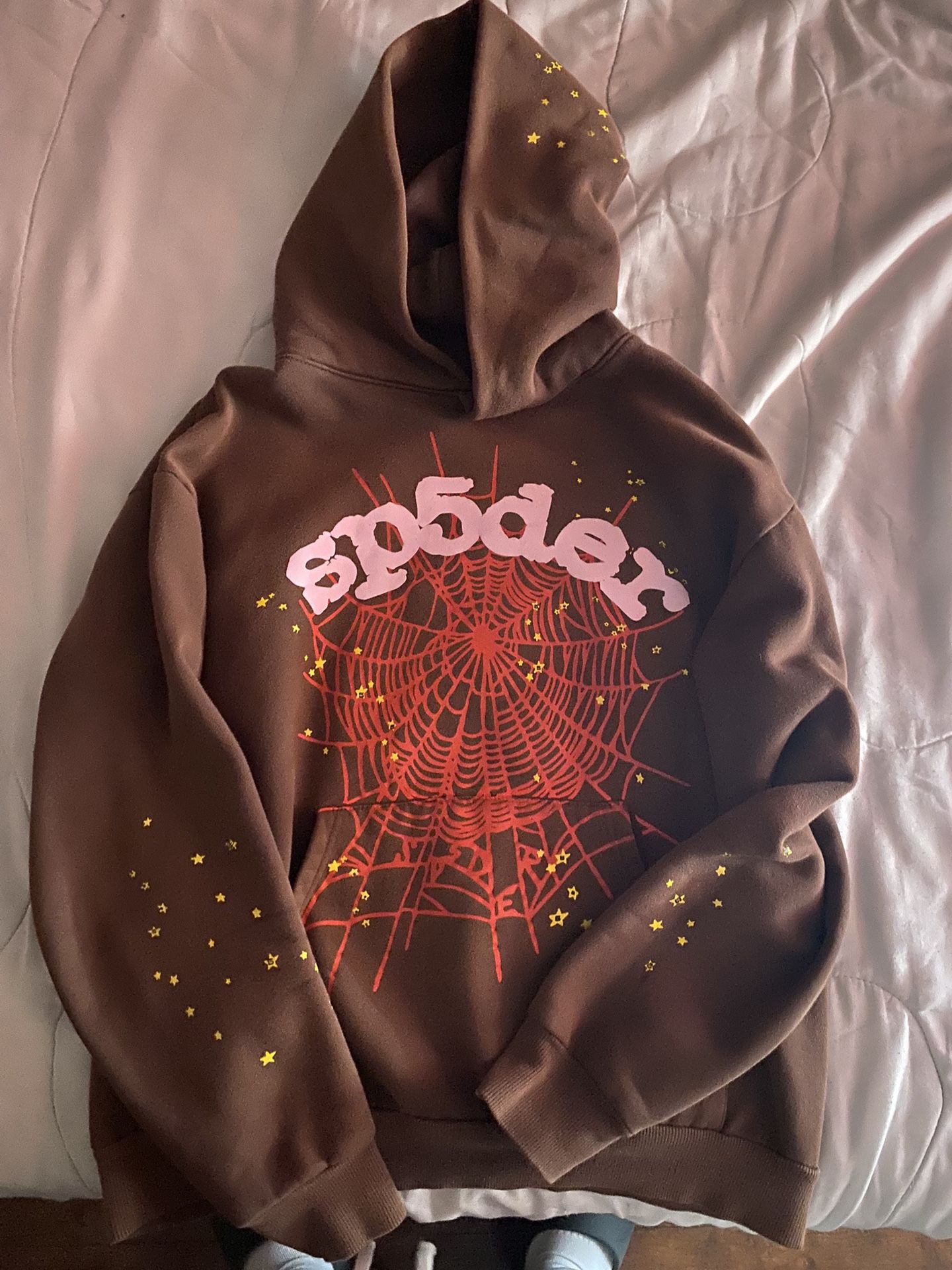 Brown Sp5der hoodie sz m