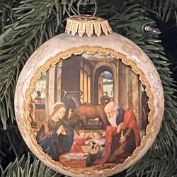 🎄Vintage Christmas by Krebs Masters on Silk Ornament (Holy Family)