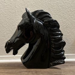 Vintage Horse Head Ceramic Sculpture 