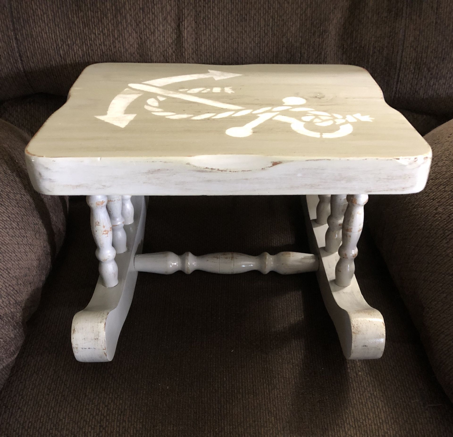 Distressed nautical stool