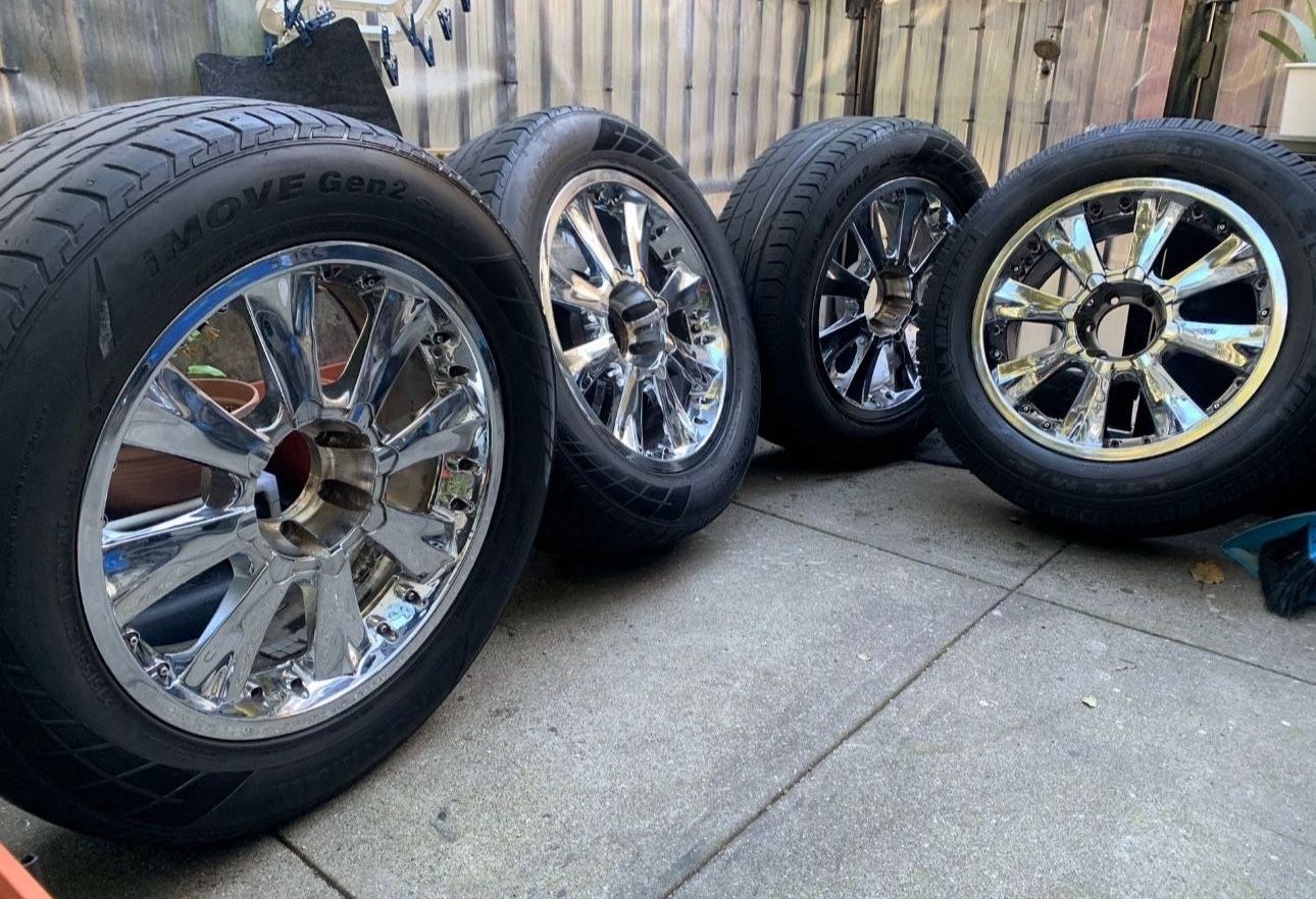 4 Tires And Rims (6 Whole Caps)