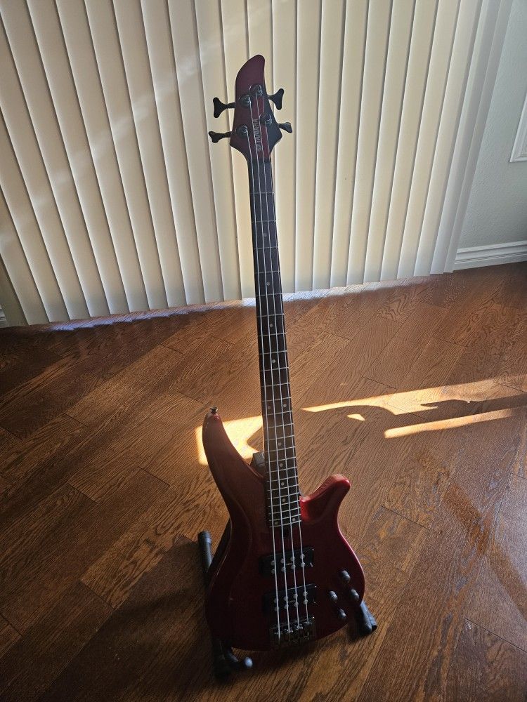 Used Yamaha Rbx374 RED Bass Guitar. Right Handed.