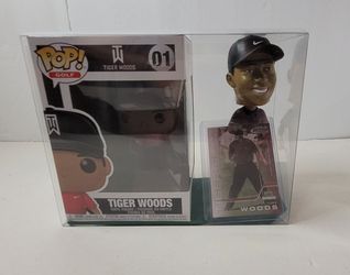 333PAC-TIGER WOODS: Pop! Golf #01/2000 7" US OPEN  Bobblehead/2000 Upper Deck Playmakers Tiger Slam #TWS-3