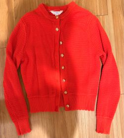 Time and Tru Red Knit Cardigan with Gold Buttons