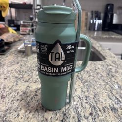 TAL 30oz Basin Mug Insulated Stainless Steel Tumbler w Straw NEW