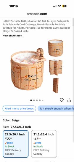 Brand New HAIKE Portable Collapsible Bathtub – 68 Gallon