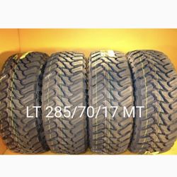 4   New Tires   For Sale   285/70/17   LT MT 10 Ply Mud Terrain   We Service Motorcycle Tires