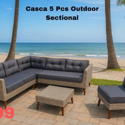 Casca 5 Pieces Outdoor Modular Sectional set