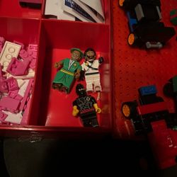 Two Storage Cases Plus Some Vehicles And Three Lego Men