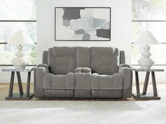 Mixed Motion Shadow Power Reclining Loveseat with Console