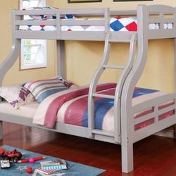 Brand New Grey Twin Over Full Bunk Bed 