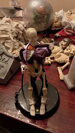 Animated Skeleton Figure in Tuxedo on Base
