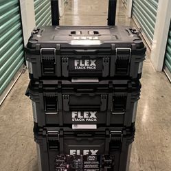 Flex Stack Pack 3-piece Storage System, Tool Box, Tool Cabinet, Workbench, Tools 