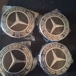 MERCEDES BENZ EMBLEM WHEEL CENTER CAP BLACK HUBCAP - SET OF 4 
$18