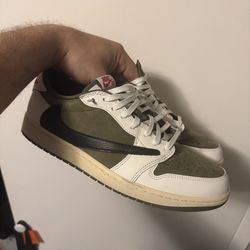 Nike Air Jordan 1 Low Travis Scott Medium Olive Sz 12 Worn Once