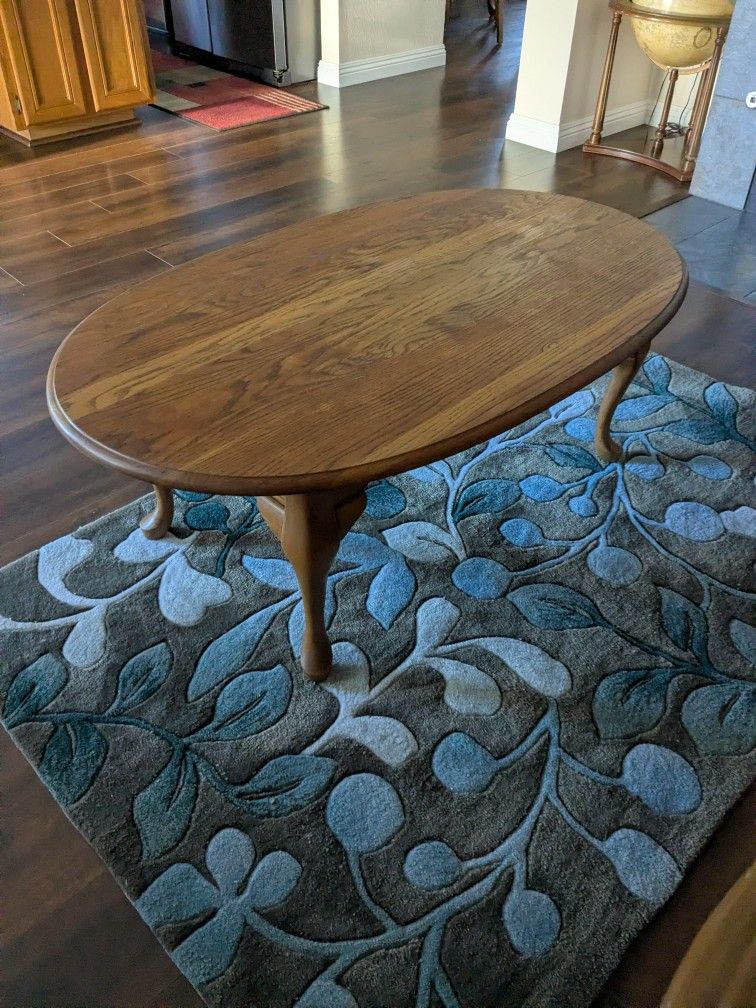 Solid Oak Oval Coffee Table 