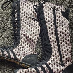 Adidas RARE Y2K Vintage Anja Boxing Boots Black Suede and Silk