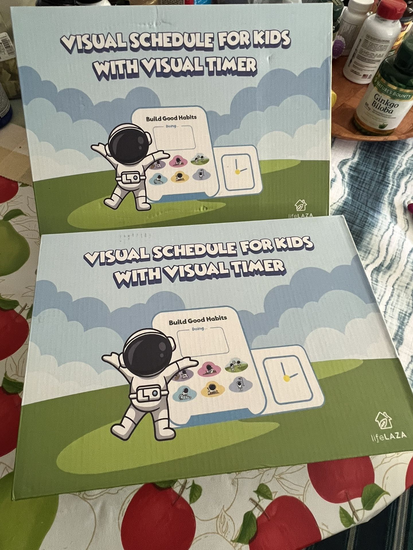 LifeLAZA Visual Schedule for Kids with Visual Timer (2 New Units Still In Box)