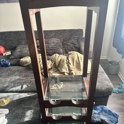 Wine Rack - Nice Dark Wood /glass 