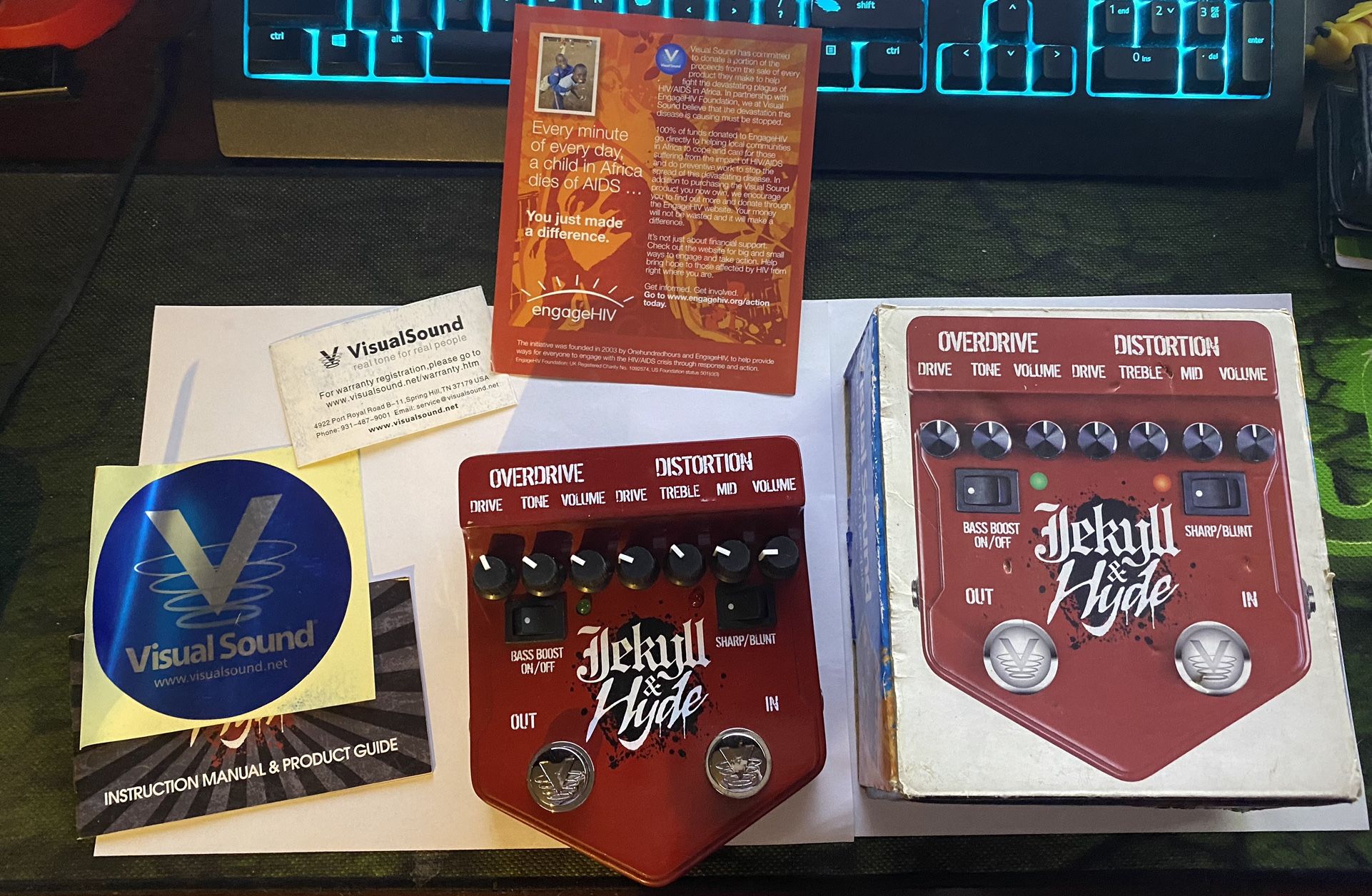 Visual Sound Jekyll and Hyde Distortion/Overdrive Effects Pedal V2 Model V2JH