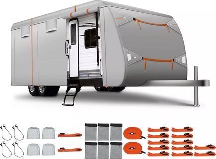 WASAGUN Upgraded Travel Trailer RV Cover Fits 26.1'- 28.5' Motor Home