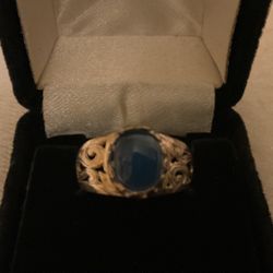 2 (TEVHID) 925 Sterling Silver Ring With Oval Sapphire Gem Stone,Sizes 8,8