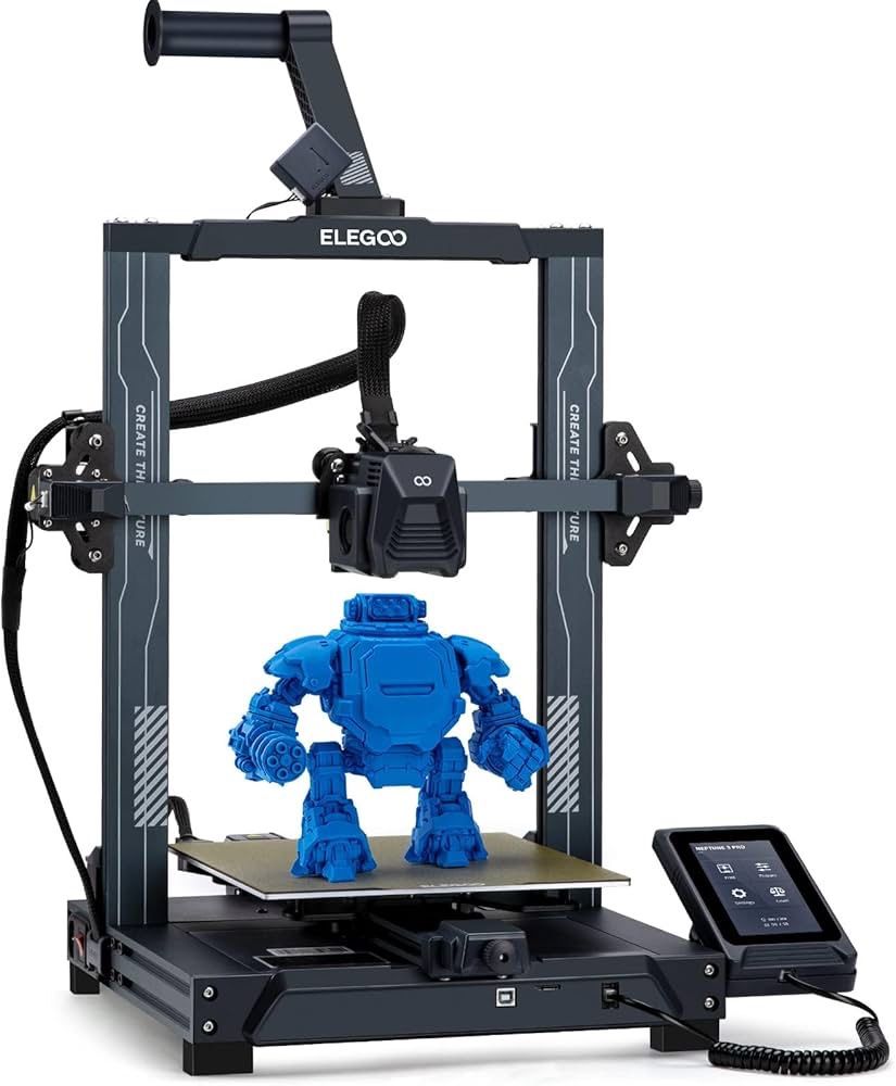 ELEGOO Neptune 3 Pro FDM 3D Printer with Auto Bed Leveling, Dual-Gear Direct Extruder, Dual Lead Screw Drive, Removable Capacitive Screen, 8.85x8.85x1