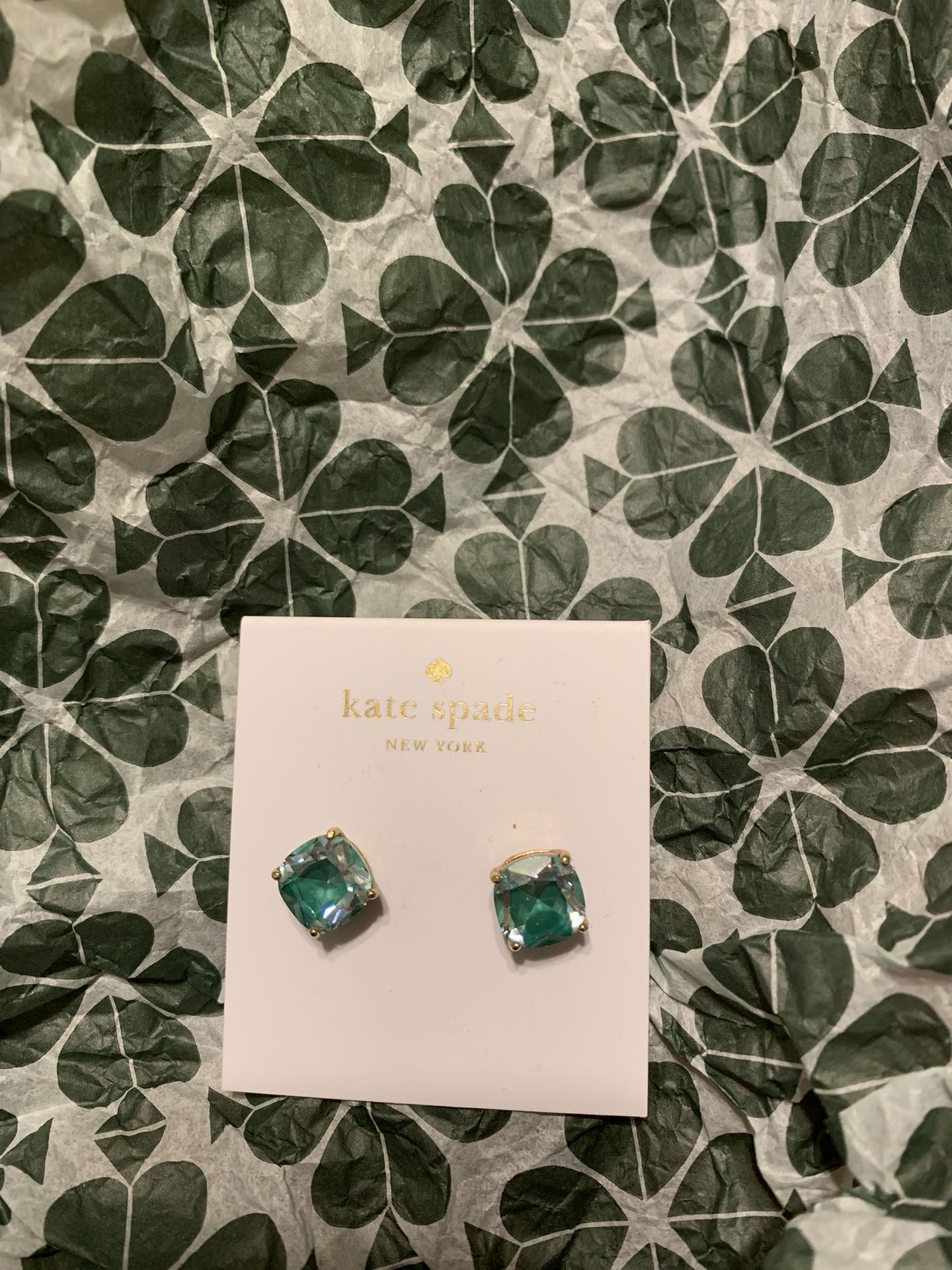 Kate Spade Green Stud Earrings Nwt