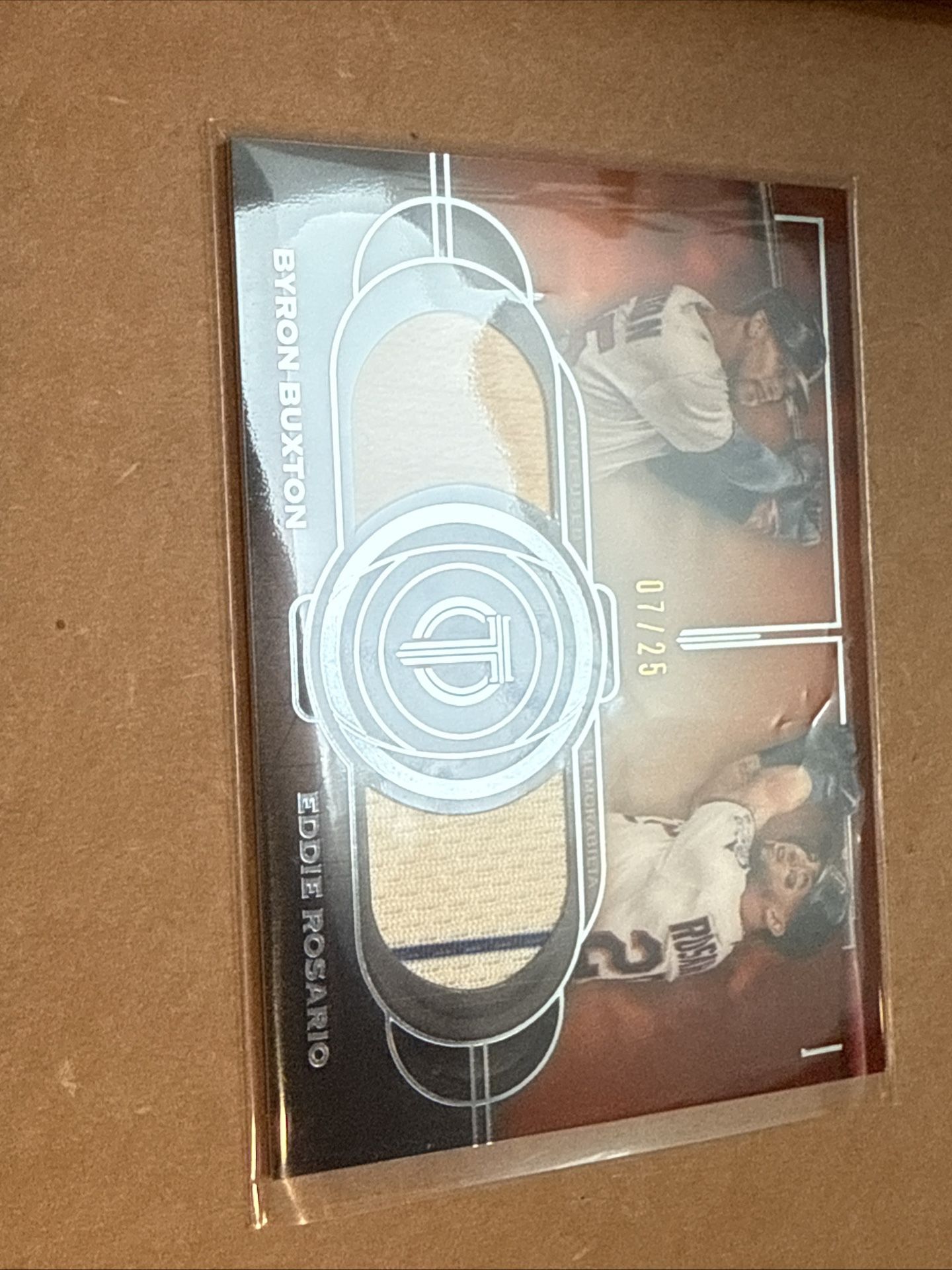 2019 Topps Tribute Dual Orange Relics Byron Buxton, Eddie Rosario /25