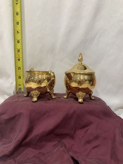 Brass Sugar and Cream Dishes