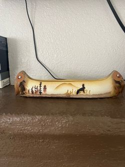 Hand painted Ceramic Canoe Decoration