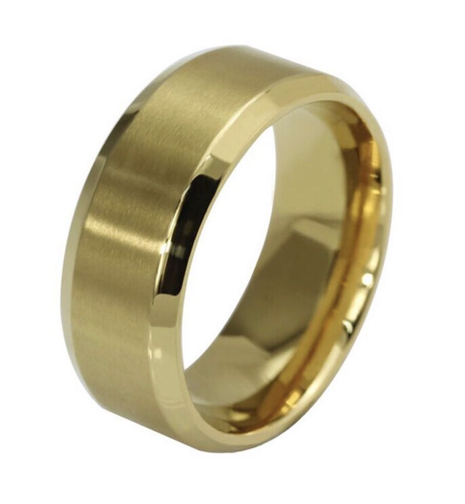 New 18 k yellow gold men’s wedding ring men’s wedding band engagement ring wedding ring set