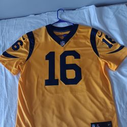 Nike Los Angeles Rams Jared Goff #16 "Color Rush" Jersey in the gold/yellow colorway.